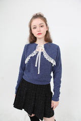 パーミナインフリルレースニット / peminine frill lace knit