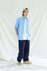 UTILITY CURVED POCKET OXFORD 1/2 SHIRT SKYBLUE (6561037451382)