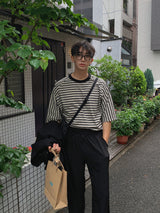 ボーダーラグランショートスリーブTシャツ