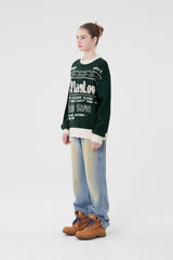 ドゥードゥルチェリーピクセルグラフィックニット／DOODLE CHERRY PIXEL GRAPHIC KNIT [DARK GREEN]