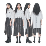 ROUGH DENIM SKIRT (6628189208694)