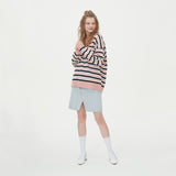 STRIPE V NECK KNIT_PINK (6612840743030)