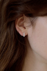 [14K] Line Pearl One-touch Earrings