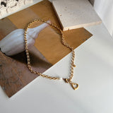 ボールドハート淡水パールネックレス2ウェイYチョーカーネックレス/hay Bold Heart Fresh Water Pearl Necklace Two Way y Choker Necklace