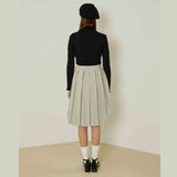 エボニーシャーリングタートルネックトップ/Ebony shirring turtleneck top (black)