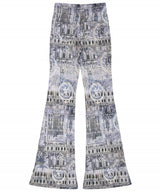 PRINTED FITTED PANTS (BLUE)