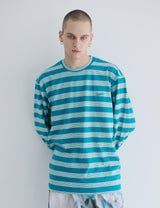 ワッペンロングスリーブ / BSR2223FWPO086 BS WAPPEN LONG SLEEVE BLUE GREEN STRIPE