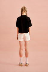 モノチェリークロップ丈ピケ／MONO CHERRY CROP PIQUE [BLACK]
