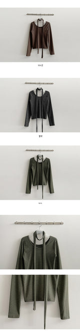 Hibs Stripe Muffler Long Sleeve Tee