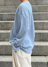 Waffle U-Neck Long Sleeve 4COLOR