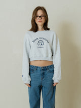 Women Bon Vivant Crop Crewneck_Melange Gray