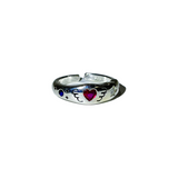 Silver pink angel beam ring