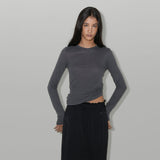 リネンサマー長袖トップ / LINEN SUMMER LONG SLEEVE TOP (WHITE,GRAY,BEIGE,CHARCOAL,LILAC)