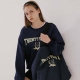 24Tベイツリーロゴスウェットシャツ/24T BAY TREE LOGO SWEATSHIRTS, NAVY