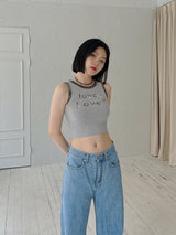 ラブラブクロップスリーブレス / Love Love Crop Sleeveless (2color)