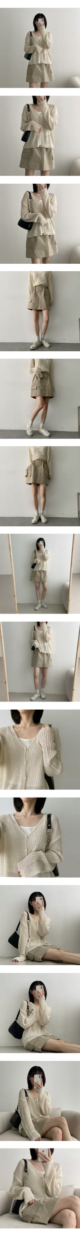 ペッパーリネンリブドニットカーディガン / Pepper Linen Ribbed Knit Cardigan