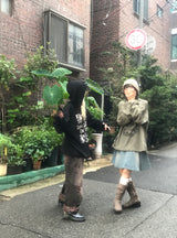 アイズオーバーサイズフィットワッフルニットフーディ