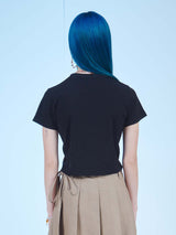 ネバーダイクロップTシャツ / NEVER DIE CROP T-SHIRTS(BK)
