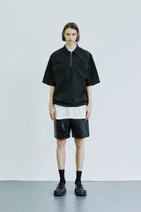 アノラック ジップアップ ナイロンシャツ / anorak zipper up nylon shirt black