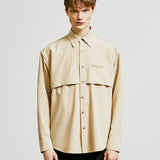 trench welt pocket shirt jacket beige (6615485153398)