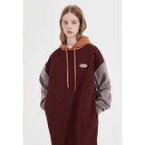 フーディーロングジャージドレス/HOODIE LONG JERSEY DRESS _ BURGUNDY