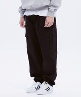 ワイドコットンカーゴパンツ / WIDE COTTON CARGO PANTS - BLACK