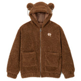 パンクベアフリースジャケット / 0 1 punk bear fleece jacket - BROWN