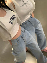 アクアデニムワイドパンツ