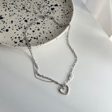 2ラインチェーンキッチュヒップハートネックレス/havo Bold, two-line chain, kitsch, hip, heart necklace