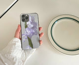 パープルフラワーBアイフォンケース(ジェリーハード)/[jellhard case] purple flower B