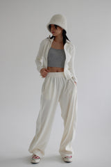 ベルベットリブジップアップ/Velvet Ribbed Zip Up [ Ivory ]