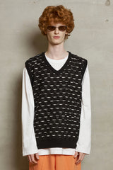 ROPE CHECKER KNIT VEST