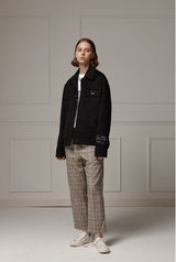 Suede wide pocket jacket - Black (4622119239798)