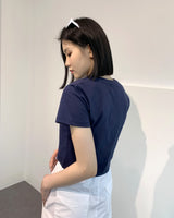 クールラインクロップベーシックショートスリーブTシャツ