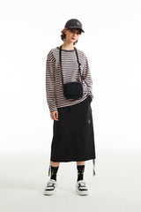 チェリーストライプロングスリーブTシャツ／CHERRY STRIPE LONG SLEEVE T-SHIRT [BLACK]
