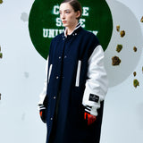 [UNISEX] Reversible Wool-Blend Varsity Coat (Navy) (6656674594934)