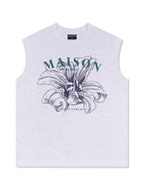 UNISEX オーバーフィットシングルMAISONプリンティングノースリーブトップ(FCB2TS300M)