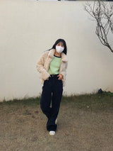 Softly corduroy boot-cut pants