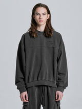 WASHED SWEATSHIRT - BLACK (4622874443894)