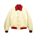 [UNISEX] Reversible "WORLD PEACE" Padded Bomber Jacket (Light Yellow)