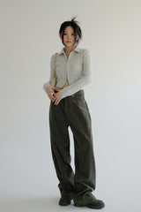モモ2ウェイニットジップアップ / Momo 2 way knit zip-up (4color)