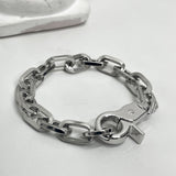 11mm ラウンド チェーン リンク ブレスレット / [BLESSEDBULLET]11mm round chain link bracelet_dark silver/silver