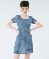 SQUARE NECK TIE DYE SLIM DRESS (6584942559350)