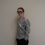 Gray Waffle Button Tee