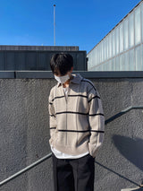87 Check Half Zip Up Collar Knit (3color)