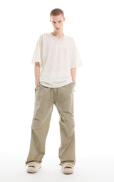 HIDDEN BUTTON PANTS_KHAKI 
