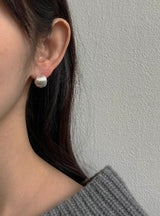 [92.5silver] マットサークルワンタッチピアス