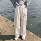 [5color] nylon wide cargo pants