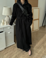 Trench wool coat
