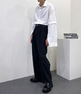 カーリング3タックスラックス/UN718 Curling Three-Tuck Slacks (3 colors)